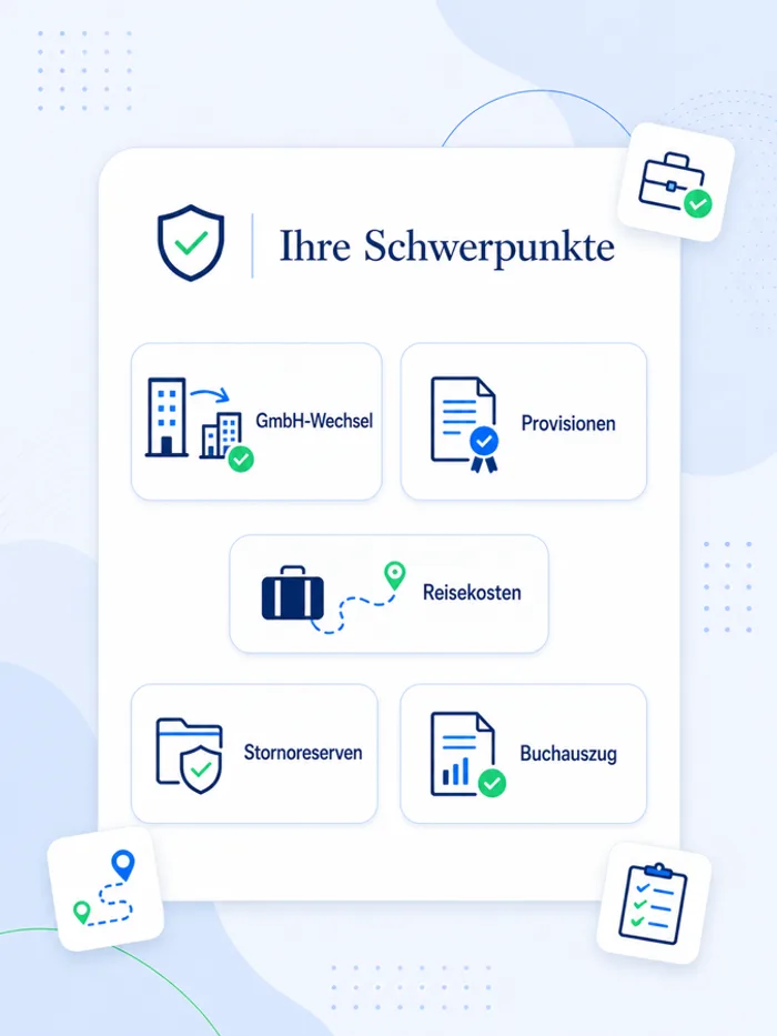 Steuerliche Schwerpunkte: Spezialisierte Steuerberatung für Handels- & Versicherungsvertreter